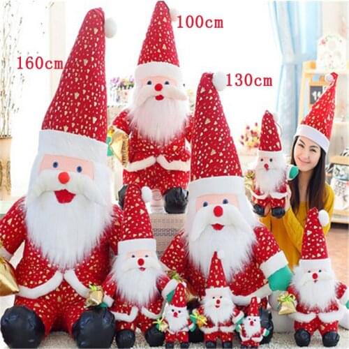 Fancytrader Biggest Giant Plush Gloden-plating Santa Claus Toy Soft Stuffed Large Great Christmas Gift Decoration Doll