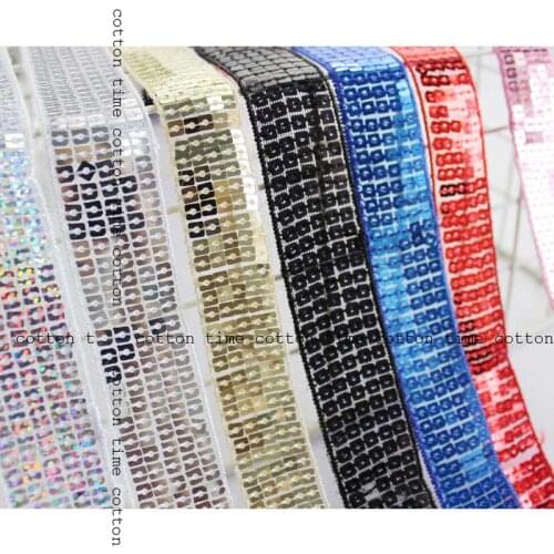 6 yards 25mm wide Sequin Ribbon Shinny Lace Sewing Accessory Quality Material for bag garment free shipping