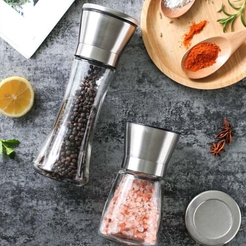 Pepper Grinder Stainless Steel Manual Salt and Pepper Mill Grinder Spice Shakers Kitchen Tools Accessories for Cooking