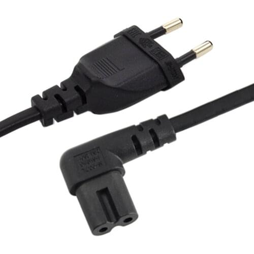 MLLSE Europe 2pin Male to 90 D Right Angled IEC 320 C7 Power Supply Cord Cable 1M CB0544