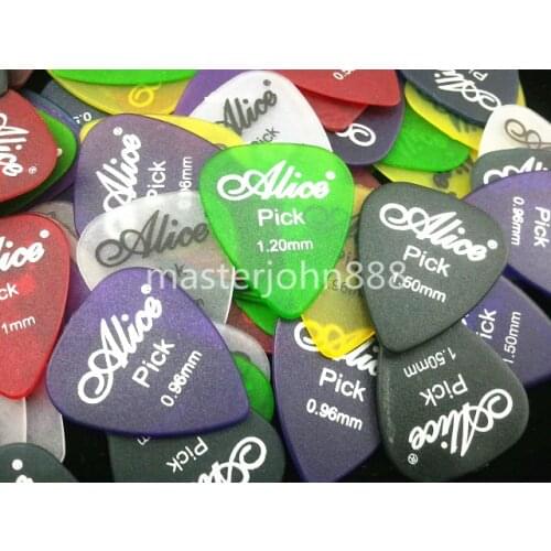 Lots of 50pcs Alice Matte Clear Colorful Guitar Picks Electric/Acoustic Guitar Picks 6 Thickness Selective