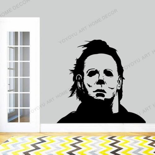 Michael Myers Wall Sticker Halloween Movie Vinyl Decal Friday the 13th Scary Art Decoration For Interiors Home Theater rb-157