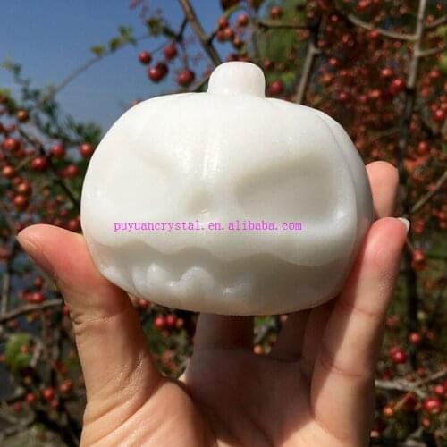 Natural Red Corundum Carved Pumpkin Healing Crystal Figurine Healing Crystal Feng Shui Home Decor Reiki Decor Gift