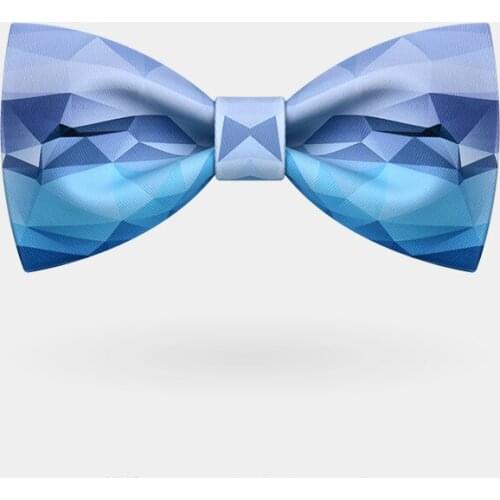New Free Shipping mens male female Wedding Handmade blue geometric printing male wedding groom best man gift British bow