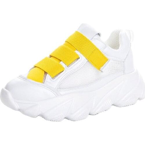 2019 summer new old shoes womens mesh surface breathable thickening casual shoes womens wild flat white shoes tide