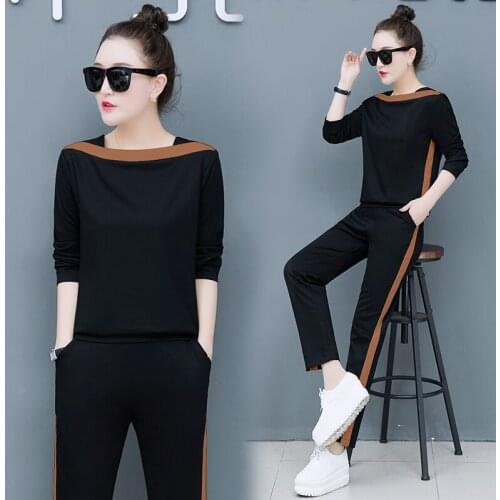 New 2019 Autumn Leisure sports suit Suitable for women 2 peice set women Youth clothing for women tracksuit Ladies suit 2144