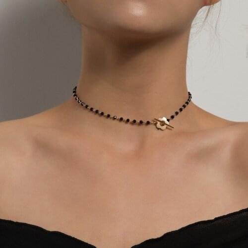 New 2021 Women Black Chunky Statement Necklace Collar Beads Choker Necklace Gold Silver Party Lady Accessories Gift