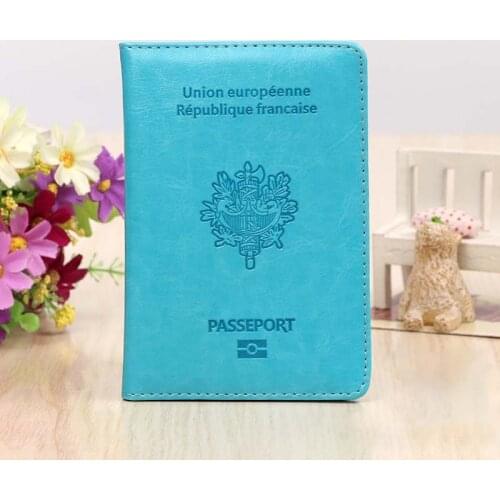 France Pu Leather Passport Cover Unisex Passport Case for Francais Men Women Travel Passport Document Holder of French