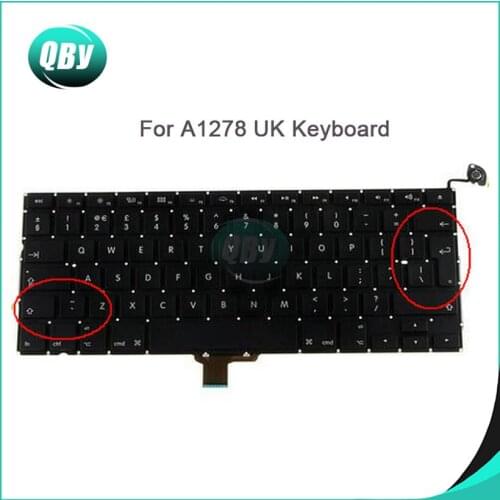 Wholesale New Laptop UK Keyboard For MacBook Pro 13'' A1278 Keyboard UK Keyboard Replacement 2008-2009/2010-2012 Year