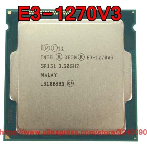 Original Intel CPU Xeon E3-1270V3 Processor 3.50GHz 8M 80W Quad-Core E3 1270V3 LGA1150 free shipping E3-1270 V3 E3 1270 V3