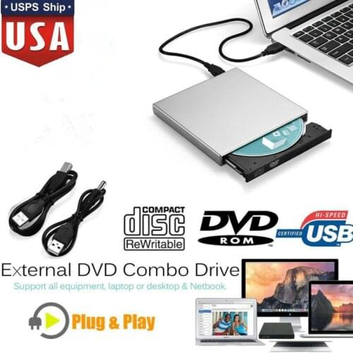 Portable USB 2.0 External CD DVD Burner Drive CD/DVD-ROM Disk Writer Reader DVD Player Optical Drive for PC Laptop Computer