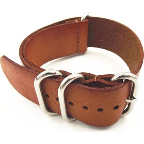 Zulu straps-1PCS High quality 18MM Nato strap genuine leather Watch band NATO straps watch strap-3242