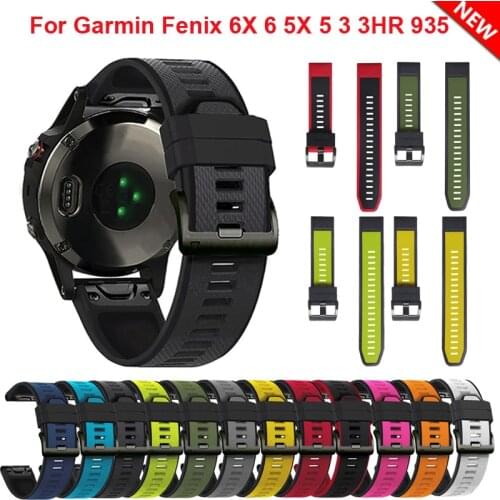 26 22mm Colorful Silicone Quick Release Watchband Strap for Garmin Fenix 6 6X Pro Smartwatch Easyfit Wrist Band Strap Fenix 5 5X