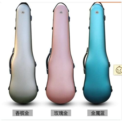 Blue 4/4 Violin Case Golden color Code lock Carbon fiber Square Case Yinfente