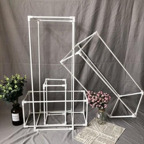 2019 Cusomized Wedding Props Wrought Iron Geometric Road Frame Gold Stand Shelf Wedding Decoration Flower Frame