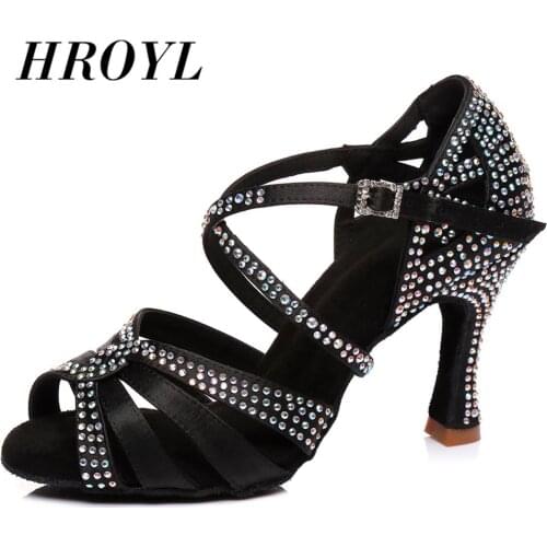 New Latin dance shoes for girl women ladys Rhinestone ballroom professional Salsa tango party dancing shoes high heel