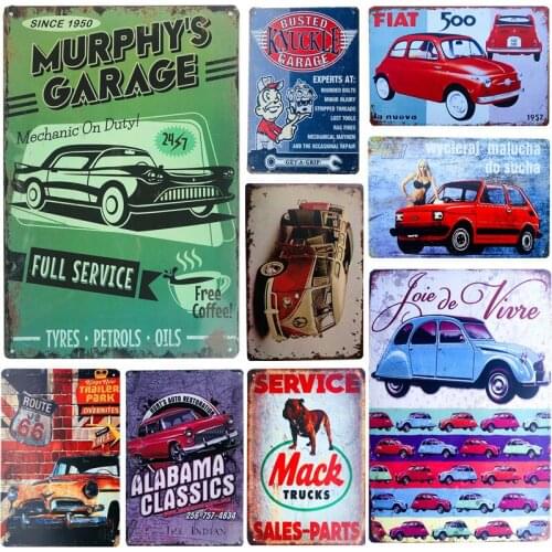 Route 66 Car Gas Oil Motors Trucks Car Bus Sales Service Vintage Poster Metal Signs Decorative Wall Stickers Decor Tin Signs