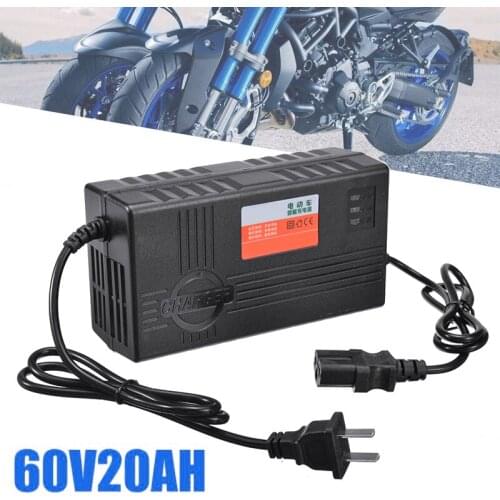 1pc 60V 20AH Motorcycle Battery Charger 6 LED Display Light For Scooter Wheel Lead Acid Battery Electric Bicycle