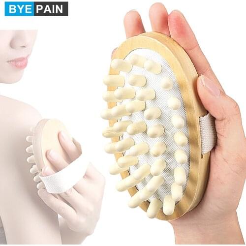1Pcs Wood Massage Circulation Brush for Cellulite and Improved Lymphatic Drainage Shower Bathe Massager SPA Skin Brush