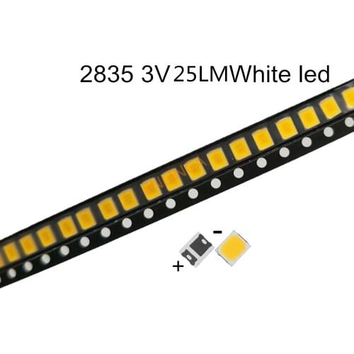 100PCS 2835 SMD Pure White Pure Nature Warm Cold Cool White LED 25LM Bright Llamp Bbeads Light Emitting Diode