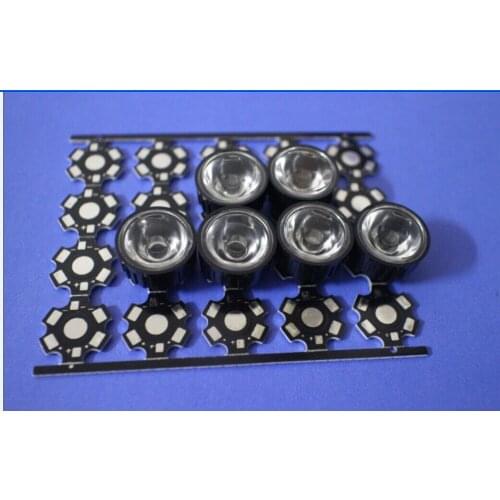 100pcs 90degree led Lens for 1W 3W 5w High Power LED with screw 20mm black holder