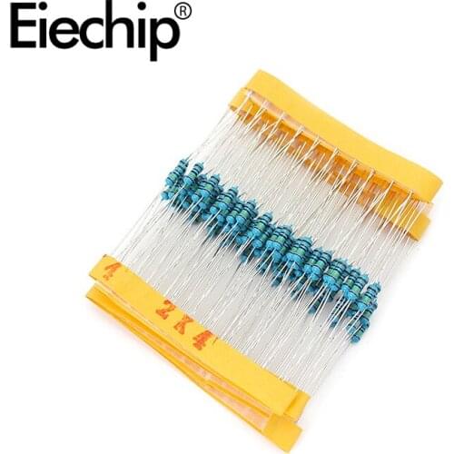 100pcs/lot 1/4W 1% Metal film resistor 0.25W resistance 2.4K ohm Throught Hole