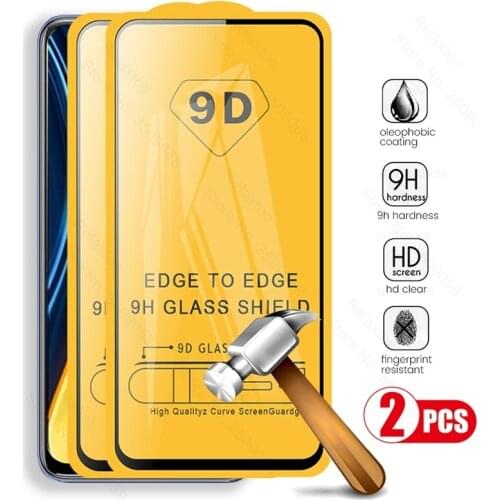 2pcs 9d full glue tempered glass for xiaomi pocophone poco poko little m3 m 3 pro 3m m3pro 5g 2021 screen protectors film cover