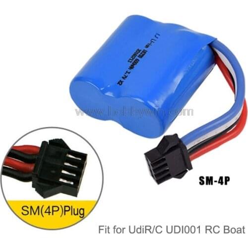 2x3.7V 600mAh Li-Ion Battery SM4P plug fit for UdiR/C UD001 RC Boat