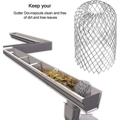 4PCS Roof Gutter Guard Drain Pipe Leaf Filter Stainless Steel Filter Strainer Stops Blockage Leaf Drains Debris Drain Net Cover