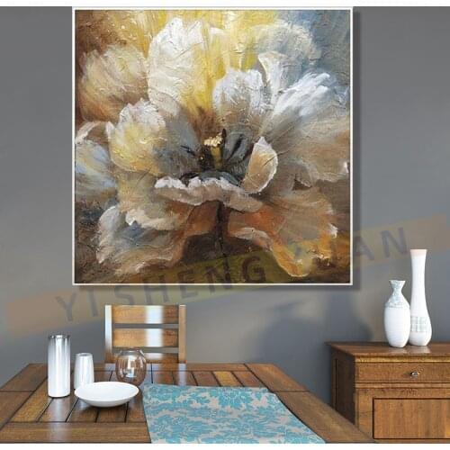 Handpainted Abstract Modern beautiful flowers Oil Painting On Canvas Wall Art for Living Room home Decor Pictures no frame