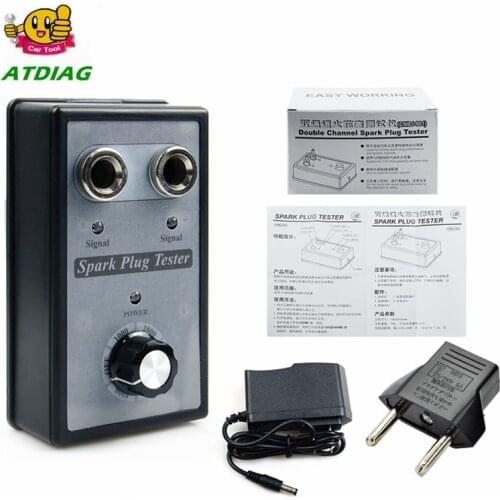 Auto Car Spark Plug Tester with Adjustable Double Hole Detector Ignition Plug Analyzer with EU Plug