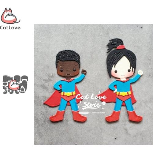 Catlove Superhero Boy Girl Metal Cutting Dies Scrapbooking Mold Stencil Die Cut Card Making DIY Craft Embossing New Die For 2020