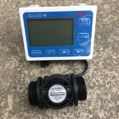 Water Fuel Flow Sensor Meter Counter Indicator Switch Gauge Flowmeter +Digital LCD Display controller Range 0.1-9999L G1" DN25