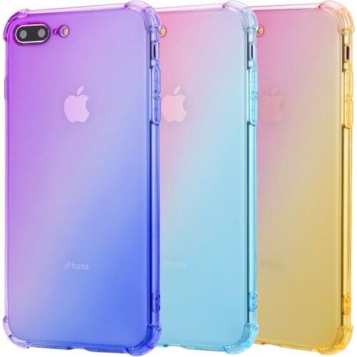 For iPhone 6 6s 7 8 plus for iphone X XR XS MAX Case Soft TPU Bumper Gradient Color Shockproof Cover