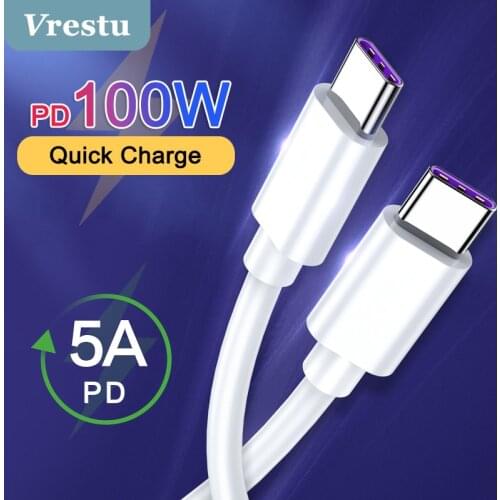 PD 100W USB C To Type C Cable QC3.0 Quick Charge 4.0 Data Cable Fast Charging for Samsung S21 S20 Xiaomi Macbook Pro USB C Cable