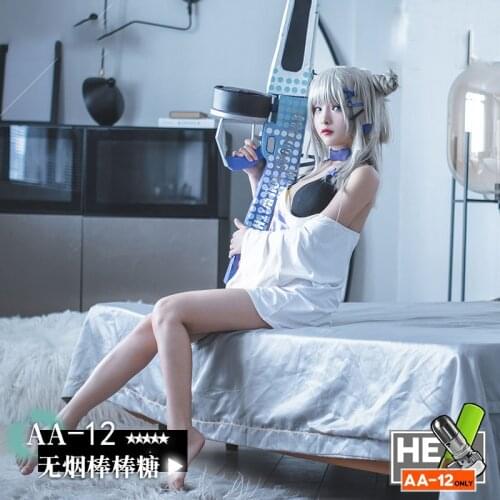 Game Girls Frontline Smokeless Lollipop AA12 Cosplay Costume Women Sexy Tshirt Bikini Suit Fancy Halloween Carnival Uniforms