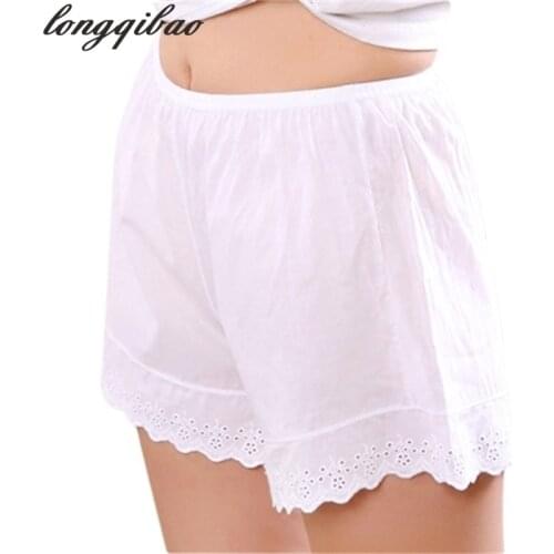 Female summer cotton thin section of large size wear lace lace anti-light Safety Short Pants TB7365
