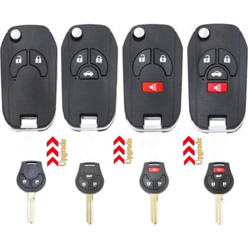 Kutery 2/3/4 Buttons Modified Flip Folding Remote Car Key Shell Case For Nissan Cube Juke Altima Maxima Sentra Versa
