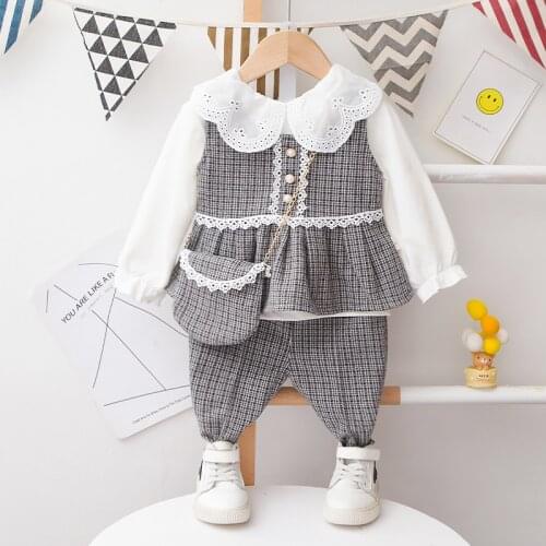 Girls Fashion Clothing Sets Spting Autumn Children Cotton Coat Pants Tracksuits For Daby 1-5 Years Toddler Birthday Outfits Suit