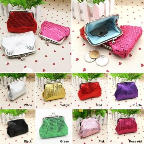 Fashion Sequins Buckle Mini Wallet Women Girl Cute Change Money Bag Coin Purse Clutch Handy Purse Coin Bag Clutch Wallet Pouch