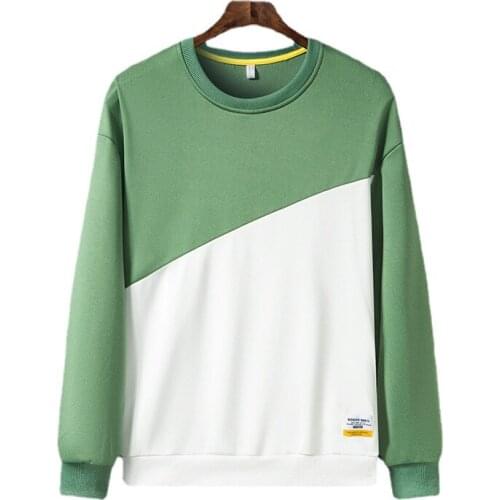 2021 Spring and Autumn Mens Sweater New Color Matching Youth Round Neck Shirt Student Running Training Casual Mens Sweatshirt