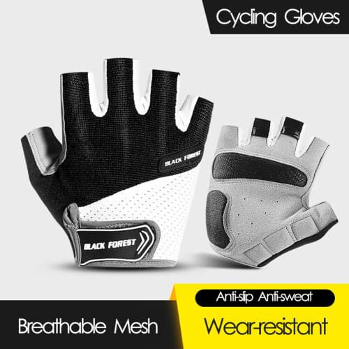 Outdoor Cycling Mens Gloves Sports Riding Motorcycle Half-finger Gloves Non-slip Fitness Shockproof Summer Fingerless Gloves