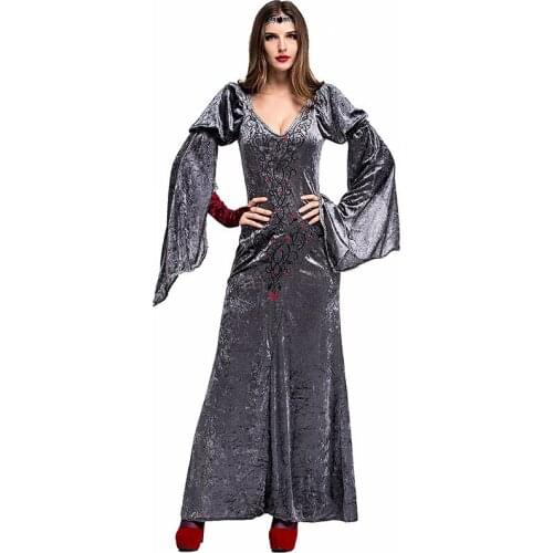 Halloween Purim Carnival Party Victorian Royal Court Vampire Queen Dress Masquerade Gothic Witch Princess Fantasia Cosplay Costu