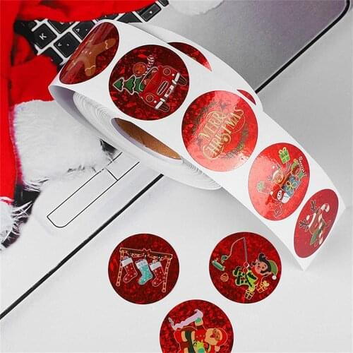 2021 New 500PCS Merry Christmas Label Sealing Stickers Santa Thank You Stickers For Christmas Supplies Gift Package Decoration