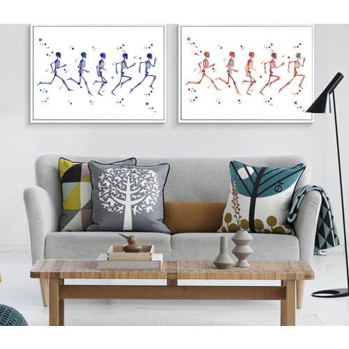 Nordic Modern Wall Art Skeleton Color Abstract Illustration Medical Anatomy Science Canvas Painting Posters And Print Home Decor