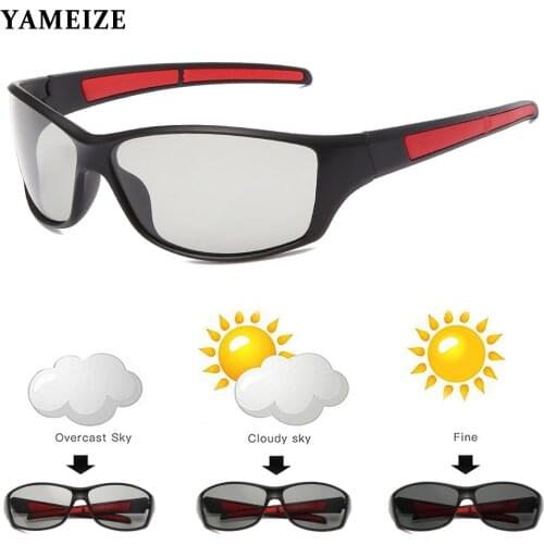 YAMEIZE Polarized Photochromic Sunglasses Men Women Chameleon Discoloration Glasses Sport Driving Goggles Vintage Eyeglasses