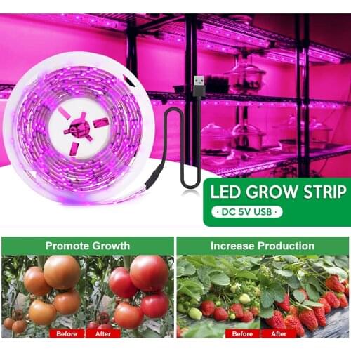LED Grow Light Full Spectrum USB String Light Strip 0.5m 1m 2m 3m 2835 SMD DC5V LED Phyto Tape for Seed Plants Flowers