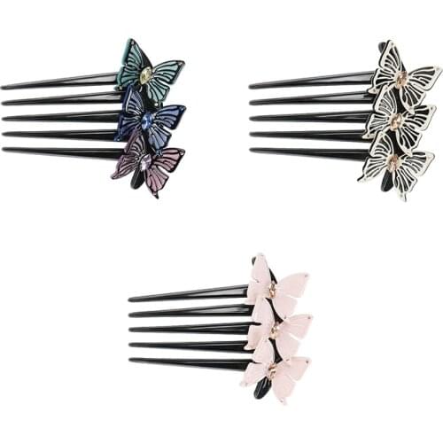 Alexander Rainbow Butterfly Hair Comb Cellulose Acetate Butterflies Hair Accessory Austria Crystal Hair Jewelry