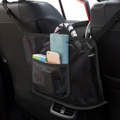 Car Seat Back Storage Bag Universal Auto Interior Oxford Cloth Mesh Organizer Seat Back Net Bag Pet Kids Barrier Storage Pouch