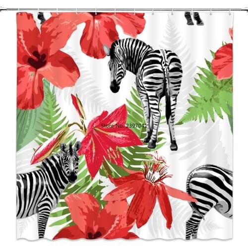 Tree Flower Pattern Shower Curtain Waterproof Bathroom Curtain Polyester Eco-friendly Bath Curtain Home Decoration With 12 Hook